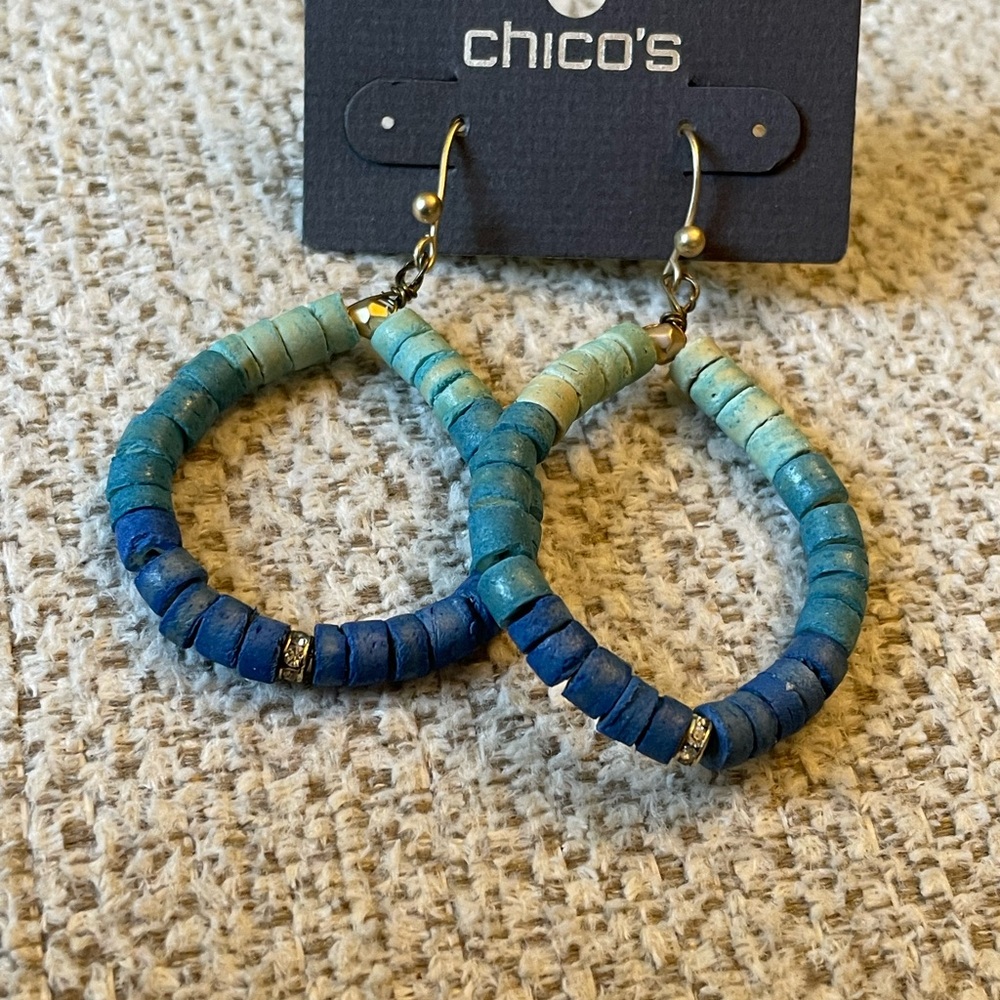 Chico's Ocean Blue Beaded Earrings